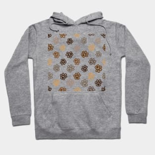 Brown winter paw print pattern Hoodie